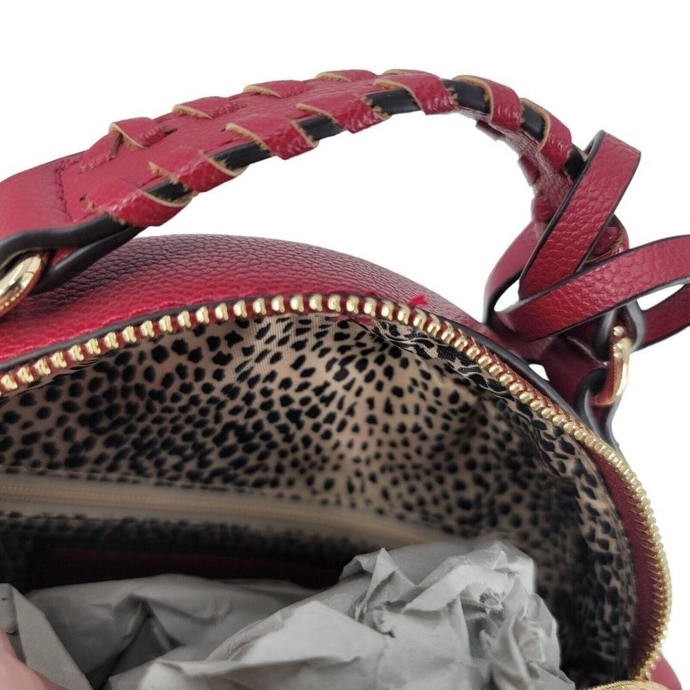 Sole Society Crossbody Round Bag Vegan Leather Red New Purse - Picture 7 of 7